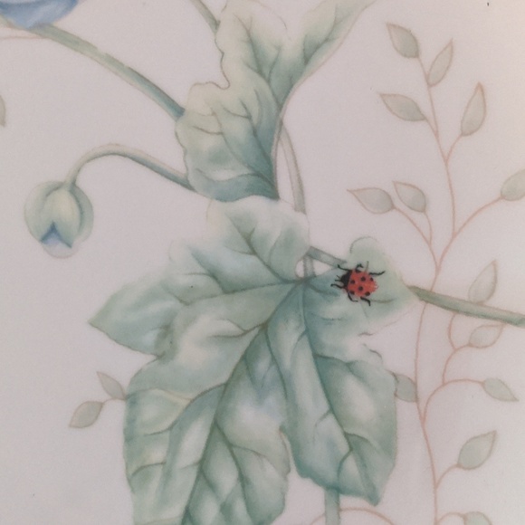 LENOX salad plate Butterfly Meadow Monarch ladybug flower spring Easter scallop - Picture 4 of 6